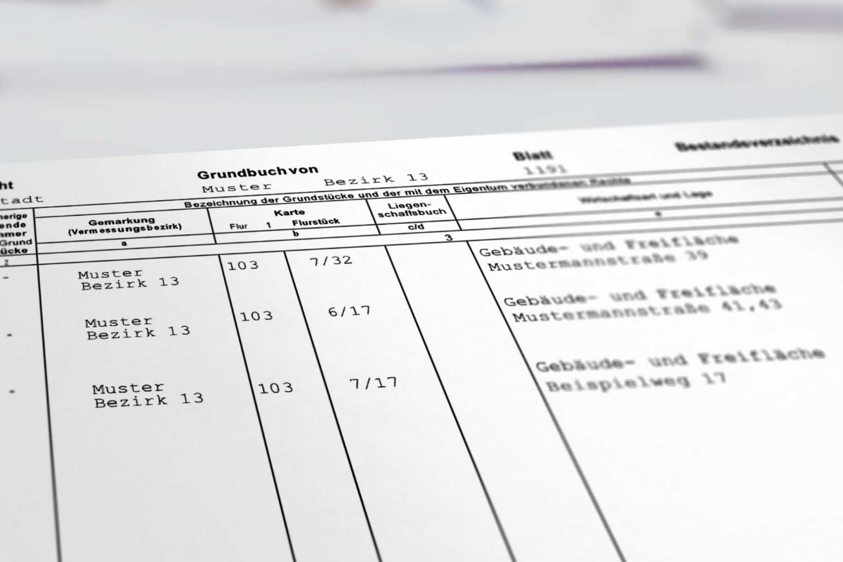 Eintrag im Grundbuch