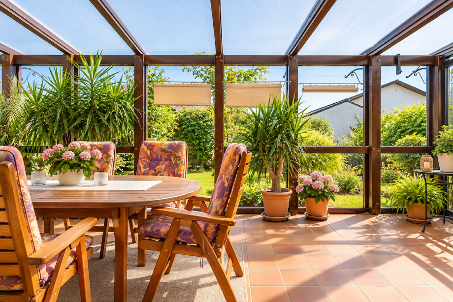 �berdachte Terrasse Haus Gommersheim