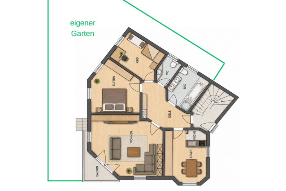 Grundriss EG WG Nr.1 Gleisweiler Wohnung Gleisweiler