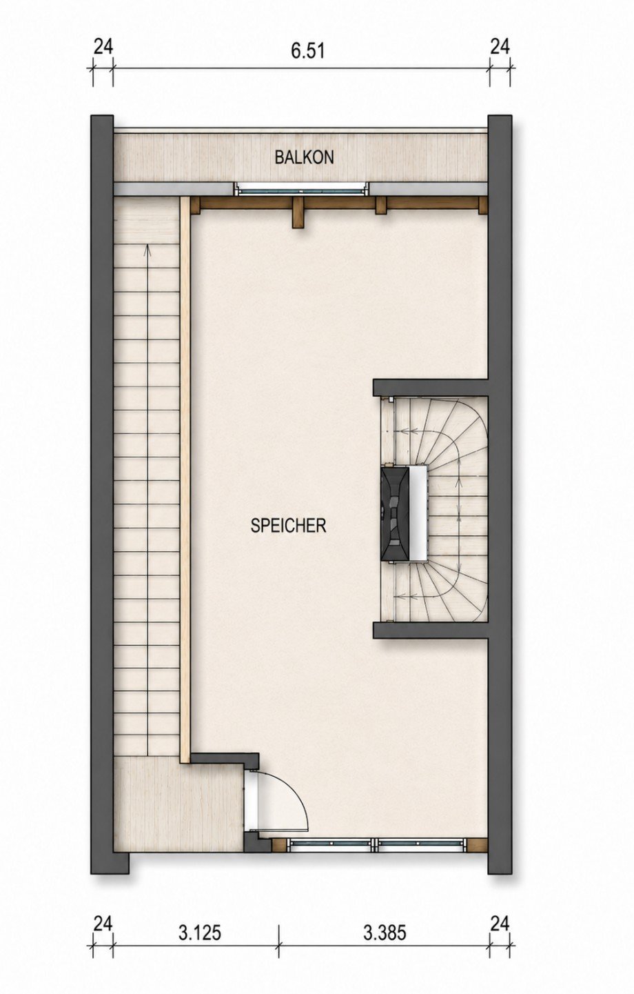 Grundriss Speicher Reihenmittelhaus Neustadt