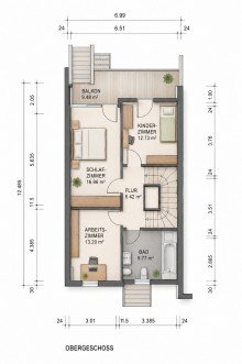 Grundriss OG Charmantes Reihenmittelhaus in begehrter Wohnlage von Neustadt-Hambach