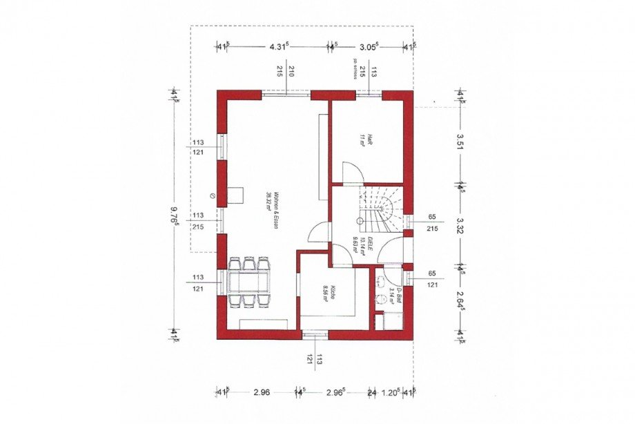 Grundriss Erdgeschoss Einfamilienhaus Winden