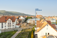 Balkon von oben Stilvolle Dachgeschosswohnung mit Blick auf die Haardt in Maikammer