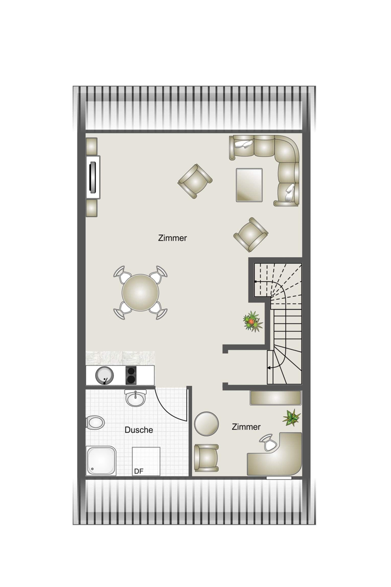 Grundriss Dachgeschoss Reihenmittelhaus Bad Bergzabern