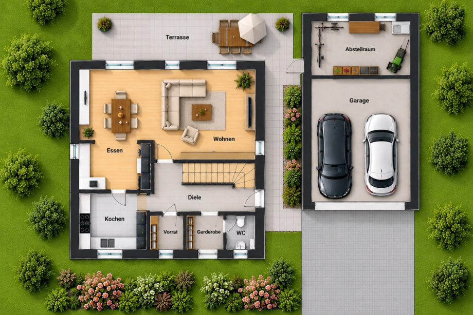 Grundriss EG Haus Gommersheim